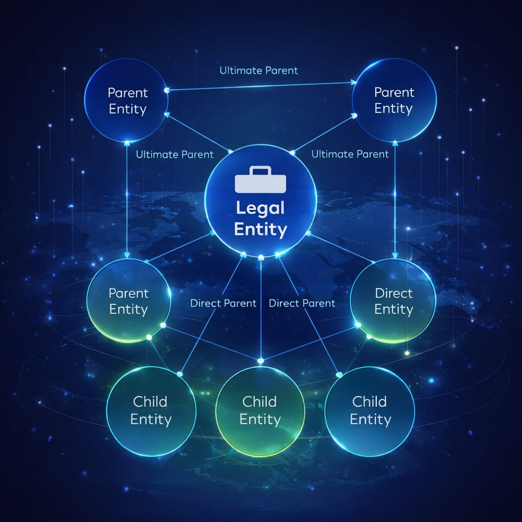 기업 소유 및 지배 관계를 보여주는 LEI 레벨 2 데이터